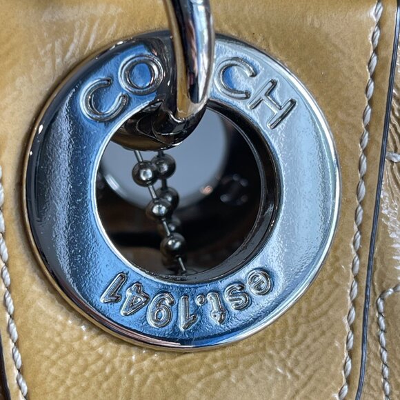Coach 1941 Alex Gold Patent Leather Tote, Style 14265 - Gold - Preowned - Picture 7 of 16